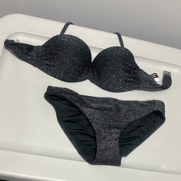 Elegant Black Glitter Bikini Set - Picture 1 of 2